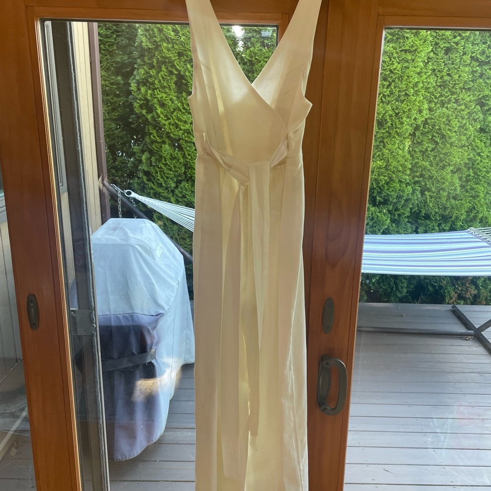 Anthropologie Chino Ivory Wide Leg Jumpsuit